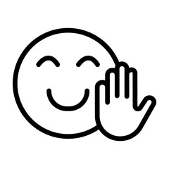 Friendly Wave Vector Line Icon Design