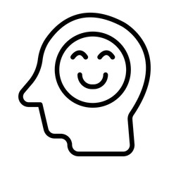 Positive Attitude Vector Line Icon Design