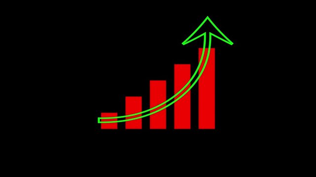 Grow chart business concept. Financial data and diagrams showing a steady increase in profits.growing business graph with arrow
