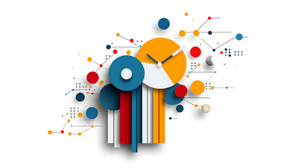 Obraz premium Creative clock design modern art gallery wall decor contemporary abstract artwork vibrant colors