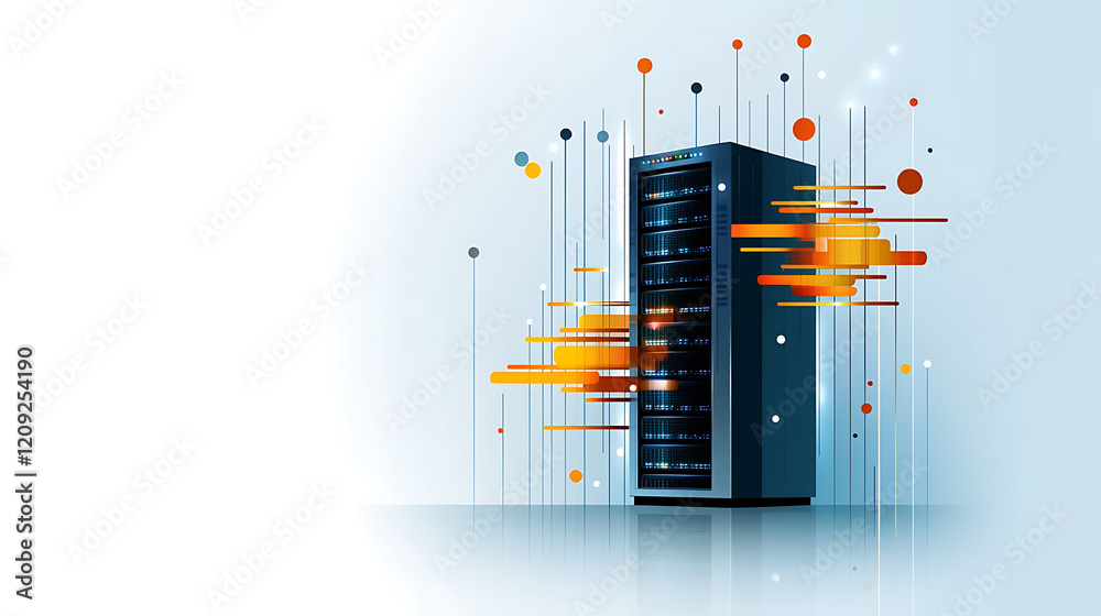 Poster data center performance optimization technology hub digital art modern environment futuristic viewpo