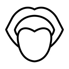 Tongue Vector Line Icon Design