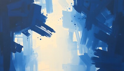 Midnight Indigo: Ethereal Grunge Abstract Paint Strokes art blue dark brush purple design 