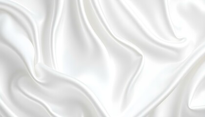 Fototapeta premium Luxurious White Silk Fabric Texture: Elegant Draped Background soft folds shiny satiny 