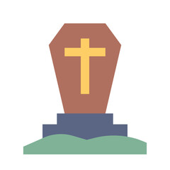 Obraz premium grave halloween flat style