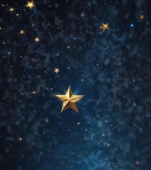 Blue abstract with golden stars and subtle twinkling effect, twinkling, atmosphere, glowing