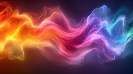 Fototapeta premium Vibrant Colorful Waves of Light Flowing in a Dreamlike Abstract Background, Perfect for Creative and Artistic Designs in Digital Media and Print Projects