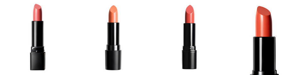 Vibrant and Sophisticated Lipstick Collection in Striking Colors for Glamorous Beauty  High end Makeup Presentation with Vivid Lipstick Samples in Luxurious Fashion