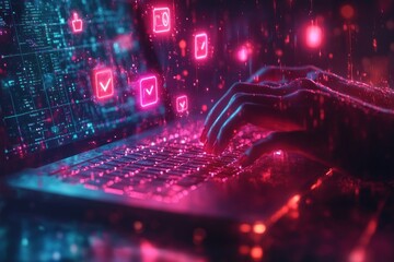 Negative Feedback and Poor Review Management in Business with Thumbs Down Icon Over Keyboard