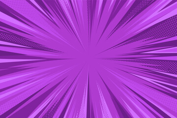 Purple comic book background. Modern creative pop art purple halftone style background for cover, decor, banner, poster.
