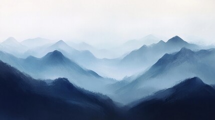 Obraz premium Blue Mountains in a Misty Dawn