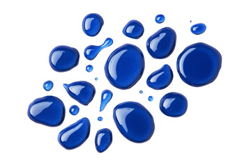 Blue water drops isolated on transparent background
