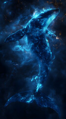 Illustration - Cosmic Whale Nebula Galaxy Stars Ocean Universe Space