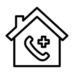 Emergency Call Button Vector Line Icon Design 