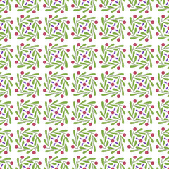 folk motifs. floral decorative ethnic art. vector seamless pattern. repetitive background. green, violet, purple colors. fabric swatch. wrapping paper. continuous design template for textile, home dec