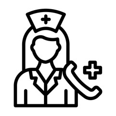 Nurse Call System Vector Line Icon Design 