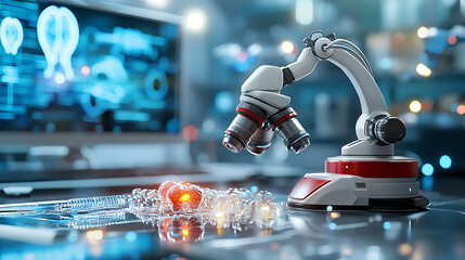 Advanced robotics laboratory technology sector scientific research high-tech environment close-up view innovation in robotics