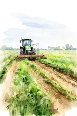 Obraz premium Agriculture field outdoors tractor