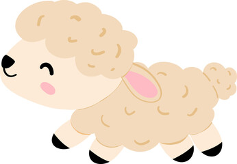 A cute and colorful sheep cartoon inspired by biblical stories, symbolizing the flock of the good shepherd in Christianity. This artwork conveys a deep religious message for Easter and beyond.