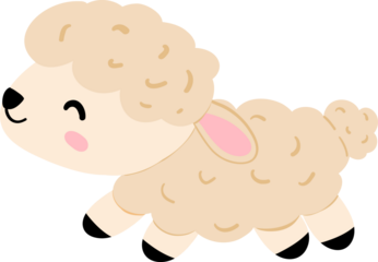 A cute and colorful sheep cartoon inspired by biblical stories, symbolizing the flock of the good shepherd in Christianity. This artwork conveys a deep religious message for Easter and beyond.
