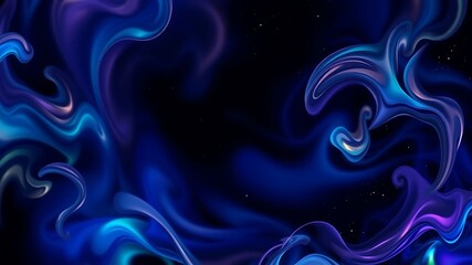 Obraz premium Abstract swirling nebula cosmic artwork featuring vibrant blue and purple hues against a dark starry background, ideal for digital art or science fiction projects.