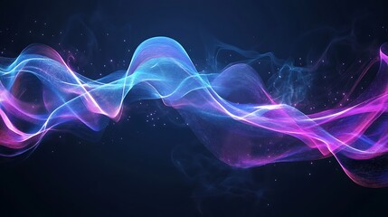 Abstract Neon Wave Symphony: A mesmerizing dance of vibrant blue and pink fractal energy.