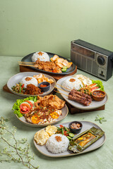 various menu set with light background