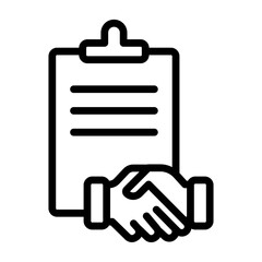 Contract Negotiation Vector Line Icon Design