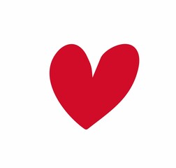 Heart Shape.Hand drawn heart isolated. Design element for love concept. Doodle sketch red heart shape.