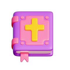 Obraz premium Bible, Happy Easter Day, 3d rendering.