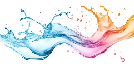 Fototapeta premium Abstract Colorful Water Waves Splashing