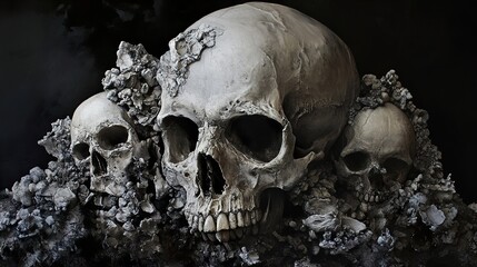 Dark Still Life: Skulls in Decay