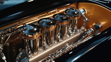 Close-up of a Polished Engine Block