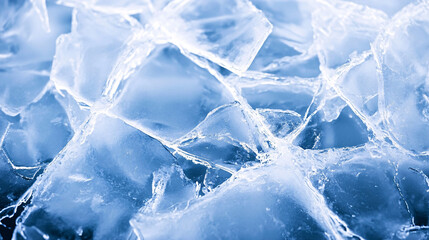 Obraz premium A close up view of broken ice shards with jagged edges and a cool blue hue creating a detailed and textured abstract frozen surface 