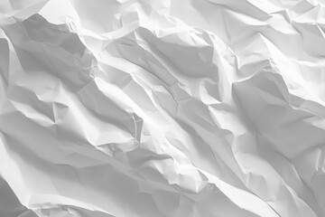 Obraz premium A close-up of soft crumpled white paper, showcasing folds, creases, and textured details. The clean, neutral palette and soft shadows create an organic, minimalist aesthetic.