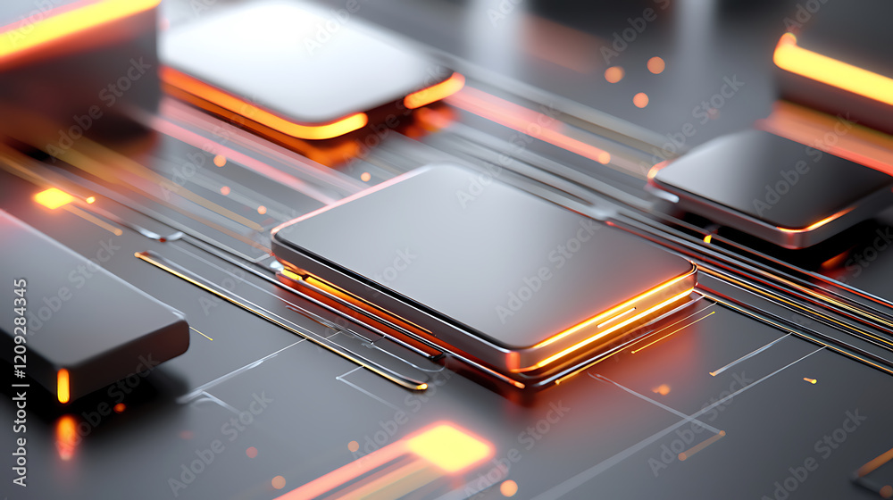Poster dynamic technology visualization digital environment abstract graphics futuristic design close-up vi