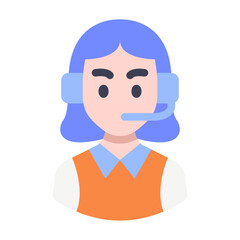 woman costumer serive flat style