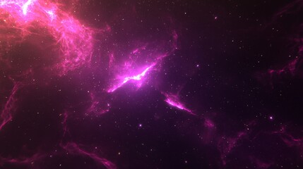 Fototapeta premium Vibrant Pink Nebula in Deep Space Cosmic Background Starry Night Sky Galaxy Wallpaper