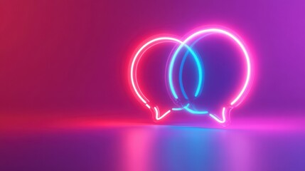 Neon Speech Bubbles: A vibrant digital communication concept