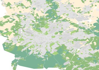 city map illustration of Aachen, Germany