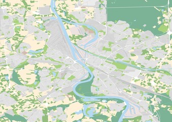 Obraz premium city map illustration of Ludwgishafen and Mannheim, Germany