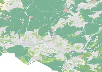 city map illustration of Saarbrücken, Germany
