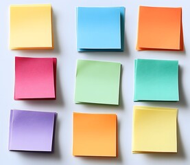 Colorful Sticky Notes Arranged in a Grid Pattern