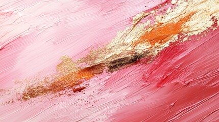 Abstract brush strokes in rose gold, Generative AI