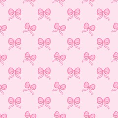 Seamless pattern with pink ribbon and pink background for Valentines day celebration 