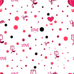 Happy valentines card with hearts background