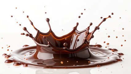 Chocolate Splash Crown-Shaped Liquid Dynamics, High-Resolution Image, Abstract Food Concept chocolate, liquid photography