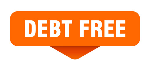 debt free sticker. debt free sign on transparent background