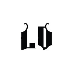 LO monogram logo design letter text name symbol monochrome logotype alphabet character simple logo