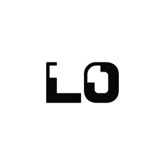 LO monogram logo design letter text name symbol monochrome logotype alphabet character simple logo